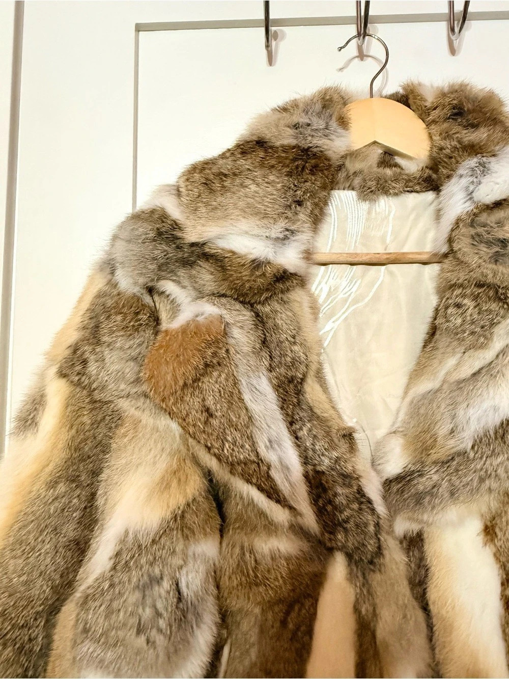 Multicolor Rabbit Fur Coat - Picture 2 of 9